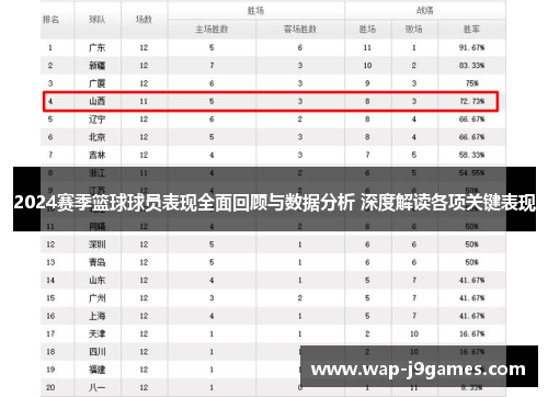 2024赛季篮球球员表现全面回顾与数据分析 深度解读各项关键表现